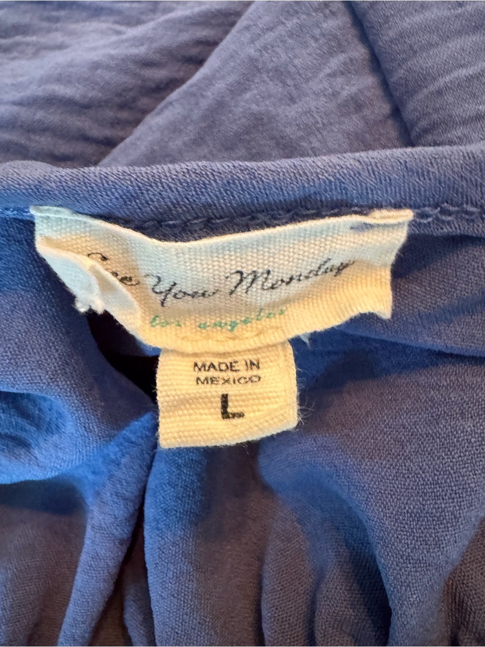 See You Monday light blue Tie-Shoulder Midi Dress large - Picture 7 of 9